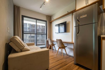 Sala/Cozinha de apartamento para alugar com 1 quarto, 27m² em Pinheiros, São Paulo