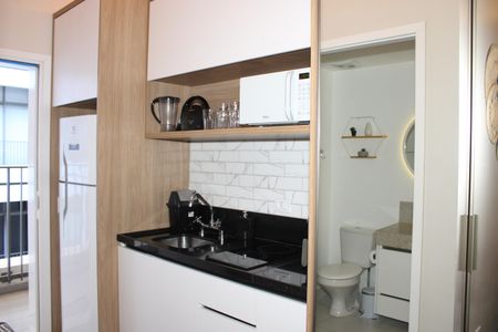 Cozinha de kitnet/studio para alugar com 1 quarto, 25m² em Vila Mariana, São Paulo