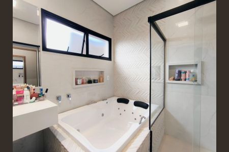 Banheiro da Suíte 1 de casa de condomínio à venda com 3 quartos, 217m² em Corrupira, Jundiaí