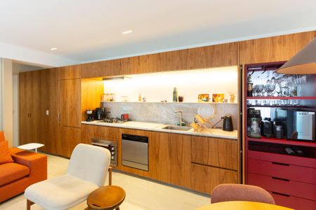 Sala/Cozinha de apartamento para alugar com 2 quartos, 68m² em Indianópolis, São Paulo