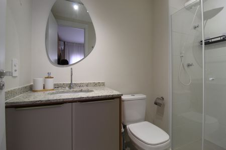 Banheiro da Suíte de apartamento à venda com 1 quarto, 25m² em Vila Nova Conceição, São Paulo