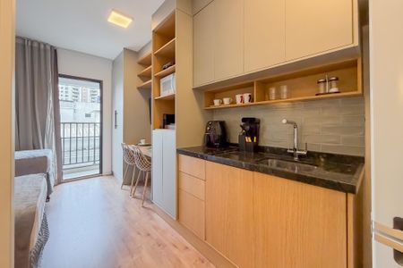 Cozinha de kitnet/studio para alugar com 1 quarto, 23m² em Vila Mariana, São Paulo