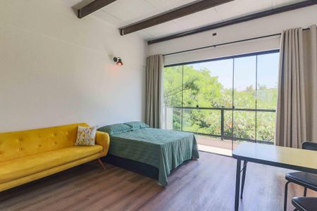 Studio - Quarto e Cozinha de kitnet/studio para alugar com 1 quarto, 25m² em Jardim das Vertentes, São Paulo