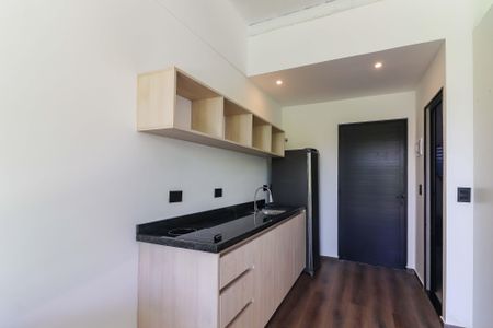 Studio - Quarto e Cozinha de kitnet/studio para alugar com 1 quarto, 25m² em Jardim das Vertentes, São Paulo