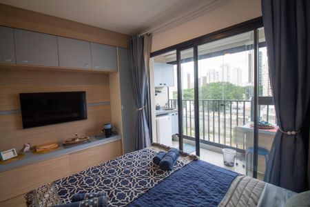 Sala / Quarto - Studio de kitnet/studio para alugar com 1 quarto, 22m² em Santo Amaro, São Paulo