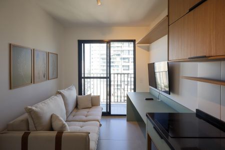 Sala  de apartamento para alugar com 1 quarto, 27m² em Campo Belo, São Paulo