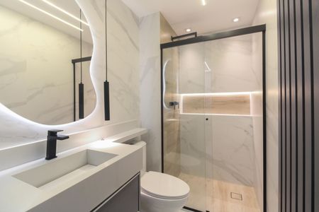 Banheiro  de kitnet/studio para alugar com 1 quarto, 25m² em Tatuapé, São Paulo