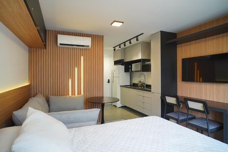 Sala_Quarto  de kitnet/studio para alugar com 1 quarto, 30m² em Auxiliadora, Porto Alegre