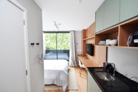 entrada de kitnet/studio para alugar com 1 quarto, 23m² em Pinheiros, São Paulo