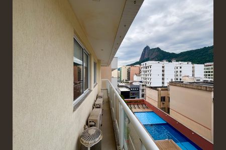 Varanda da Sala - vista para o Cristo redentor de apartamento à venda com 3 quartos, 96m² em Botafogo, Rio de Janeiro