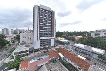 Varanda - Vista de kitnet/studio para alugar com 1 quarto, 27m² em Santo Amaro, São Paulo