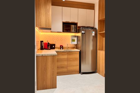 Cozinha de apartamento para alugar com 1 quarto, 28m² em Vila Clementino, São Paulo