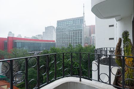 Varanda da Sala de apartamento à venda com 1 quarto, 55m² em Bela Vista, São Paulo