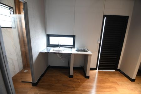 Cozinha de kitnet/studio para alugar com 1 quarto, 18m² em Parque dos Pomares, Campinas