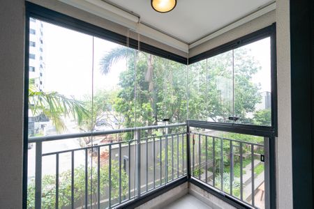 Varanda da Sala de kitnet/studio para alugar com 1 quarto, 44m² em Mirandópolis, São Paulo