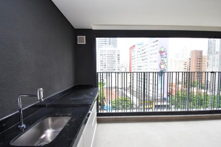 cozinha varanda sala de apartamento para alugar com 2 quartos, 71m² em Pinheiros, São Paulo