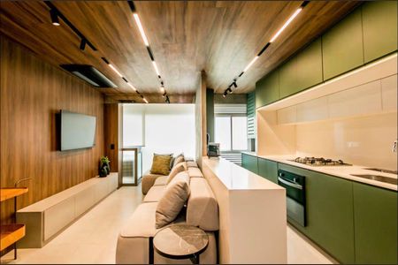 Cozinha de apartamento à venda com 1 quarto, 50m² em Alphaville Industrial, Barueri