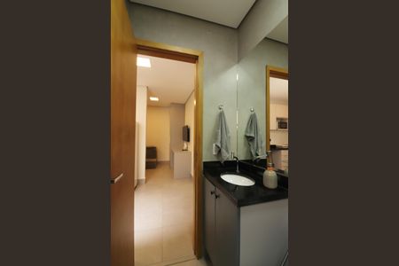 Banheiro Social de kitnet/studio para alugar com 1 quarto, 28m² em Centro, São Bernardo do Campo