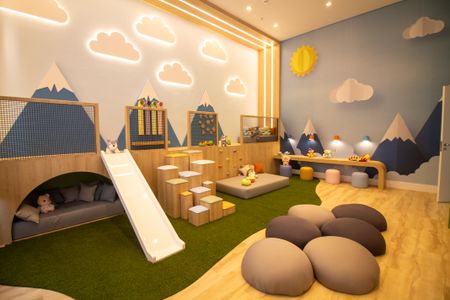 Studio para alugar com 30m², 1 quarto e sem vaga Studio para alugar com 30m², 1 quarto e sem vagaÁrea comum - Brinquedoteca