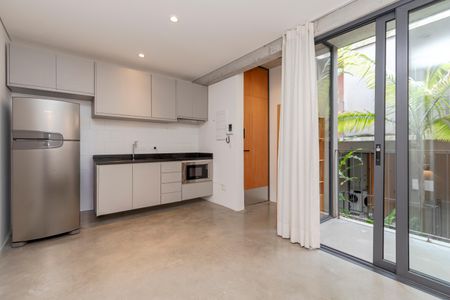 Sala/ Cozinha de apartamento para alugar com 1 quarto, 36m² em Brooklin, São Paulo
