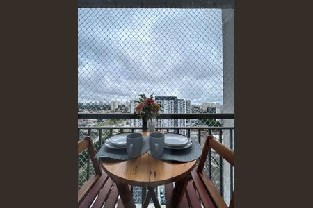 Varanda Sala  de apartamento à venda com 1 quarto, 28m² em Jardim Caravelas, São Paulo