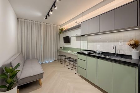 Sala - Cortinas de apartamento à venda com 1 quarto, 33m² em Vila Mariana, São Paulo