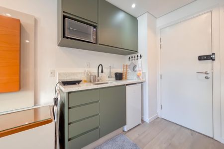 Cozinha de kitnet/studio para alugar com 1 quarto, 27m² em Vila Mariana, São Paulo