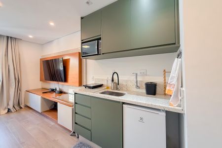 Cozinha de kitnet/studio para alugar com 1 quarto, 27m² em Vila Mariana, São Paulo