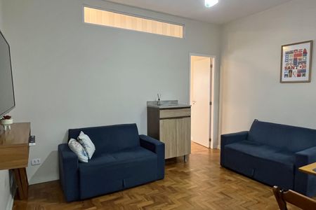 Sala de apartamento para alugar com 1 quarto, 54m² em Boqueirão, Santos