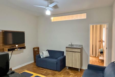 Sala de apartamento para alugar com 1 quarto, 54m² em Boqueirão, Santos