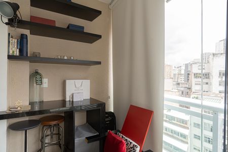 Varanda da Sala de apartamento à venda com 1 quarto, 47m² em Bela Vista, São Paulo