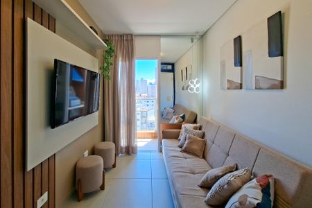 Sala de apartamento para alugar com 1 quarto, 37m² em Boqueirão, Praia Grande