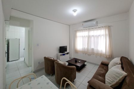 Sala de apartamento para alugar com 1 quarto, 45m² em Boqueirão, Praia Grande