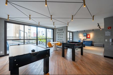 Apartamento para alugar com 29m², 1 quarto e sem vaga Apartamento para alugar com 29m², 1 quarto e sem vagaÁrea comum - Salão de jogos