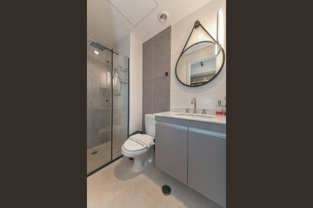 Banheiro de kitnet/studio para alugar com 1 quarto, 25m² em Brooklin, São Paulo