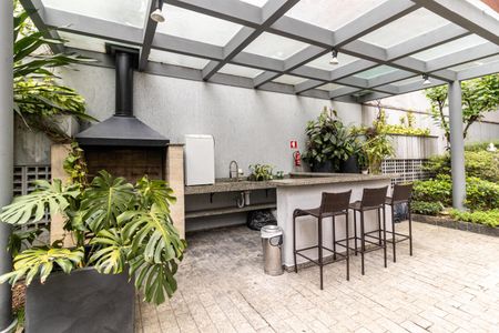 Studio à venda com 29m², 1 quarto e 1 vagaChurrasqueira