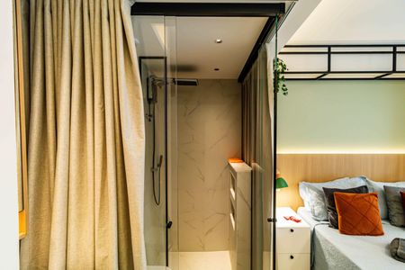 Banheiro de kitnet/studio à venda com 1 quarto, 25m² em Butantã, São Paulo