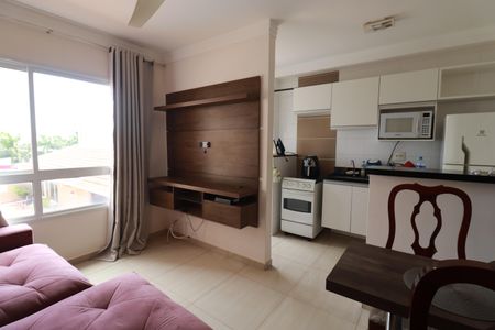 Sala de apartamento para alugar com 1 quarto, 36m² em Residencial Florida, Ribeirão Preto