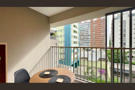 Varanda de kitnet/studio para alugar com 1 quarto, 28m² em Paraíso, São Paulo