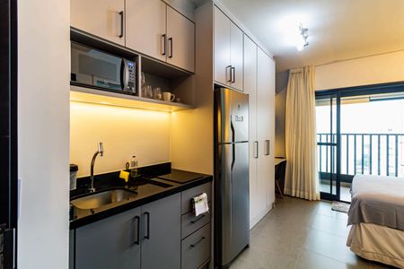 Studio - Cozinha de kitnet/studio para alugar com 1 quarto, 25m² em Brooklin, São Paulo