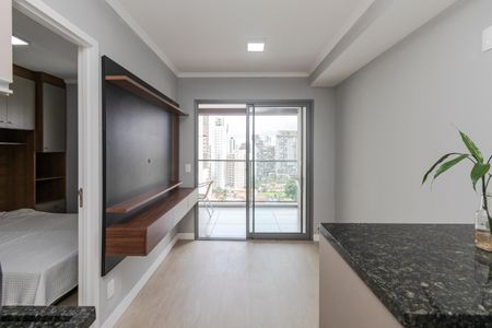 Sala/ Cozinha de apartamento para alugar com 1 quarto, 33m² em Jardim das Acacias, São Paulo