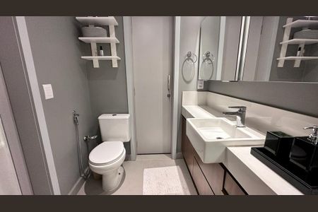Sala de apartamento para alugar com 1 quarto, 54m² em Boqueirão, Santos