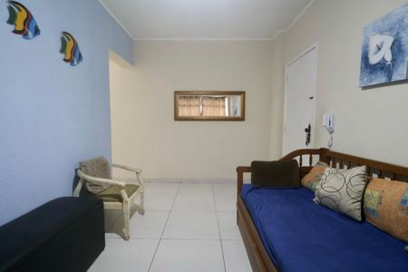 Sala de apartamento para alugar com 1 quarto, 60m² em Vila Alzira, Guarujá