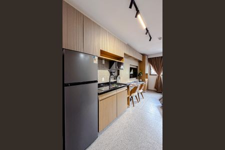 Cozinha de kitnet/studio para alugar com 1 quarto, 24m² em Vila Mariana, São Paulo