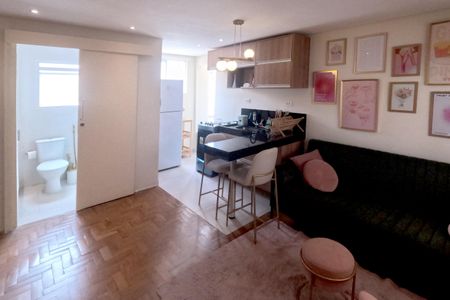 Sala de apartamento para alugar com 1 quarto, 40m² em Embaré, Santos