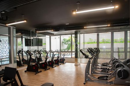 Studio para alugar com 26m², 1 quarto e sem vaga Studio para alugar com 26m², 1 quarto e sem vagaÁrea comum - Academia