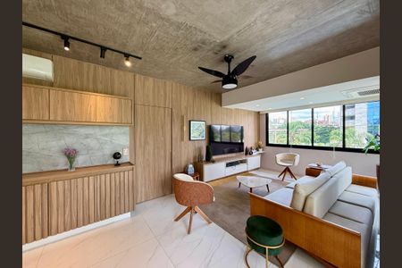 Sala de apartamento à venda com 1 quarto, 85m² em Cidade Monções, São Paulo