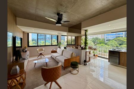 Sala de apartamento à venda com 1 quarto, 85m² em Cidade Monções, São Paulo