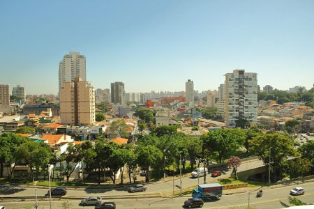 Sala- Varanda - Vista  de apartamento para alugar com 1 quarto, 40m² em Chácara Inglesa, São Bernardo do Campo