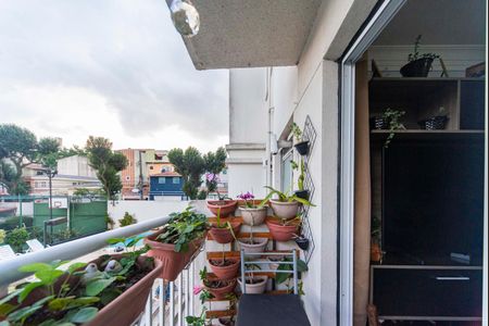 Varanda da Sala de apartamento à venda com 2 quartos, 56m² em Vila Alzira, Santo André